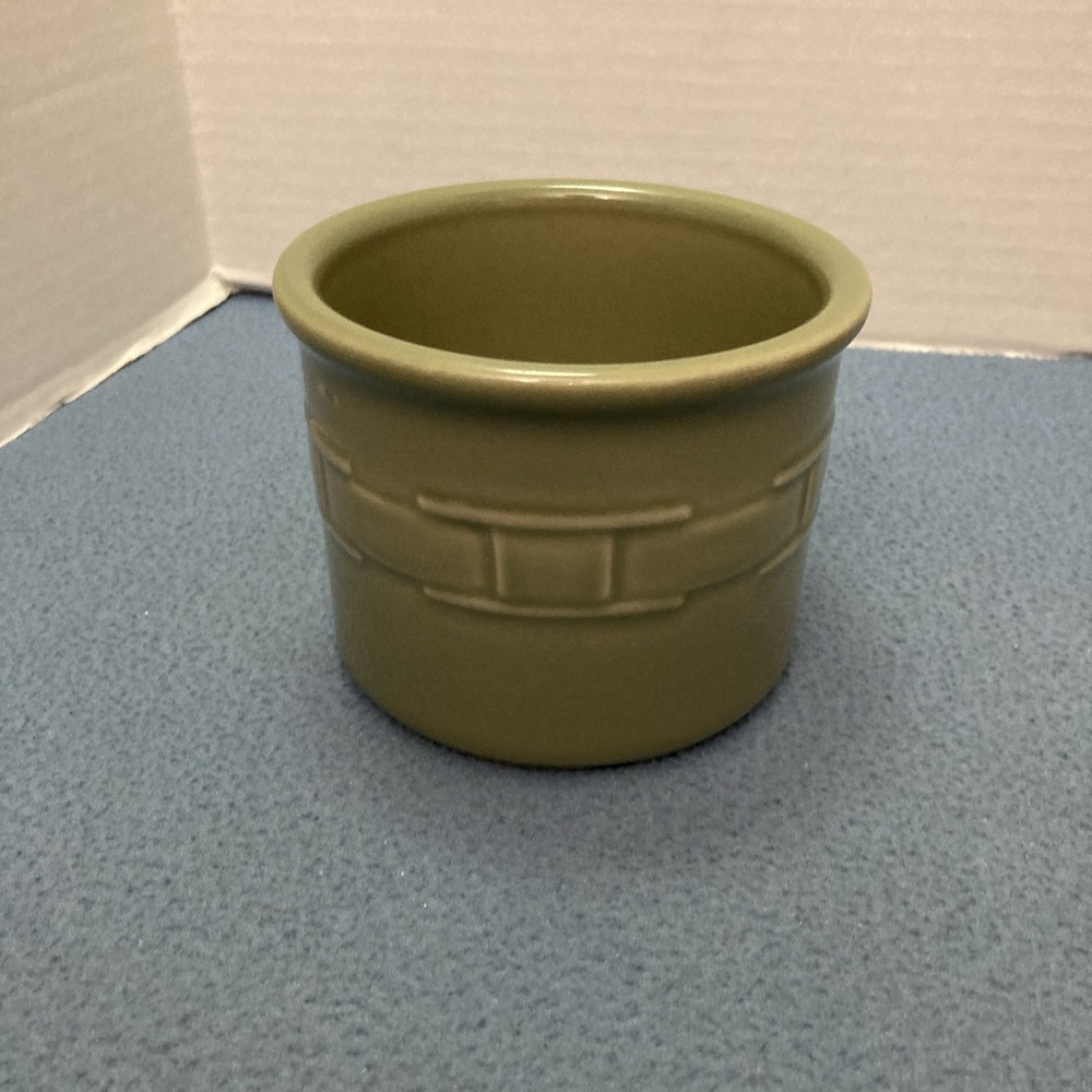 Longaberger Pottery Woven Traditions Sage 1 Pint Salt Crock